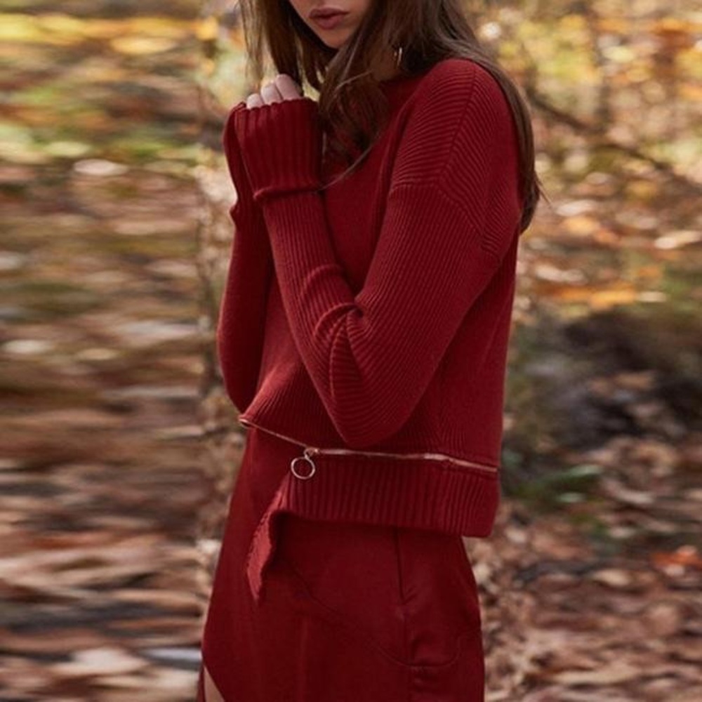 For Love and Lemons Annie Red crewneck Sweater